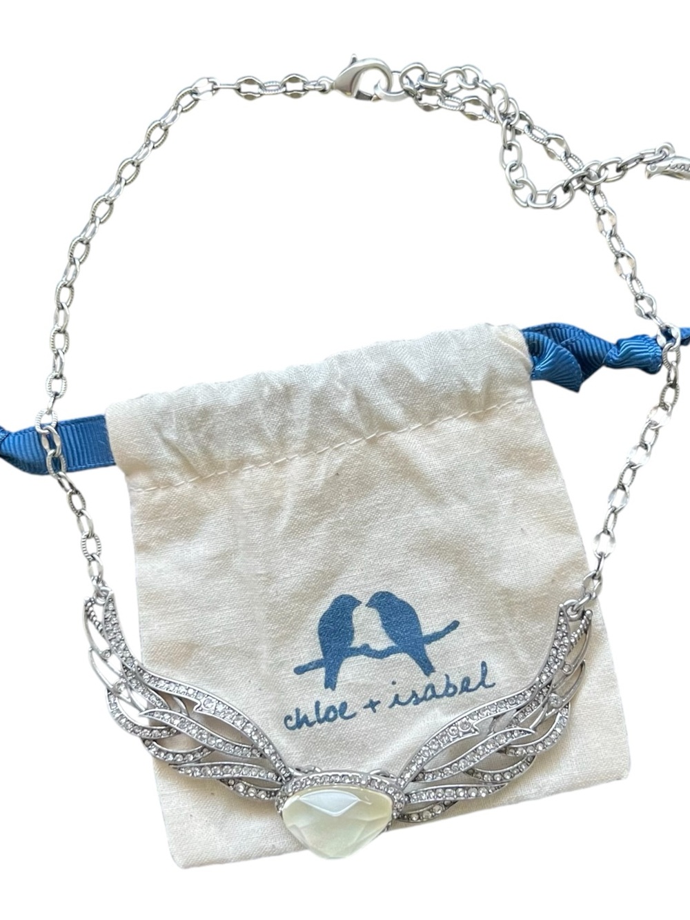 Chloe + Isabel • Silverwing Statement Necklace Quartz Winged Rhinestone